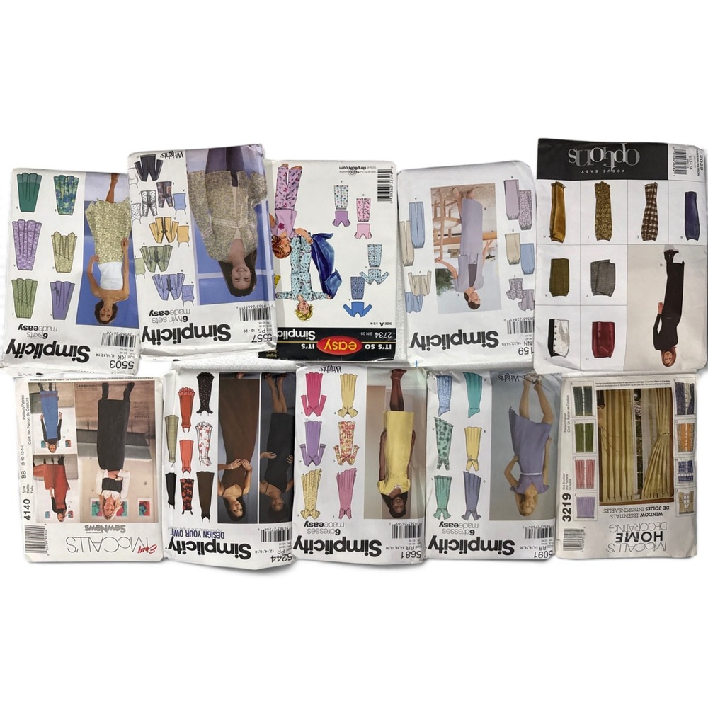 Lot of 10 Sewing Patterns Simplicity McCalls Vogue Dresses Skirts Kids Decor